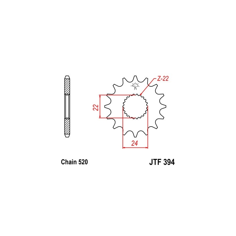 Pinion fata JT 15T, 520