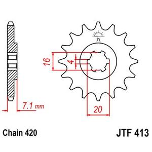 Pinion fata JT JTF 413-11 11T, 420