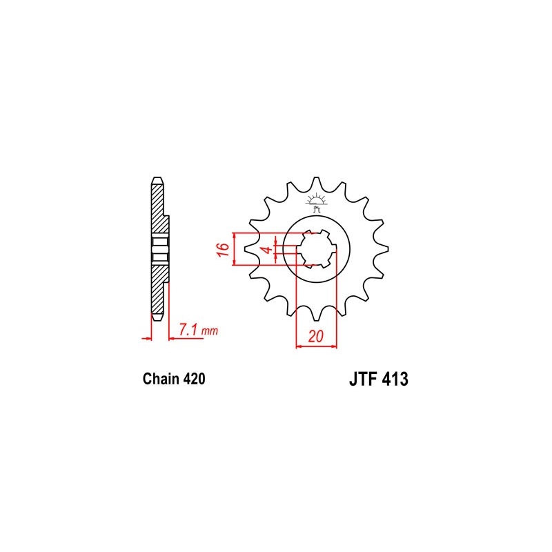 Pinion fata JT 15T, 420
