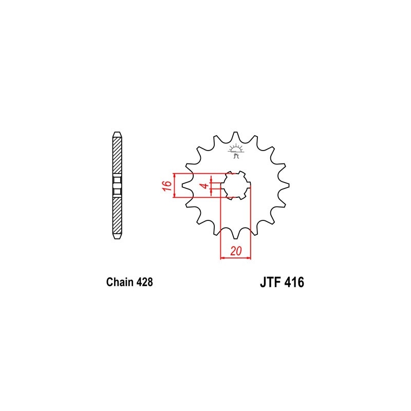 Pinion fata JT 13T, 428