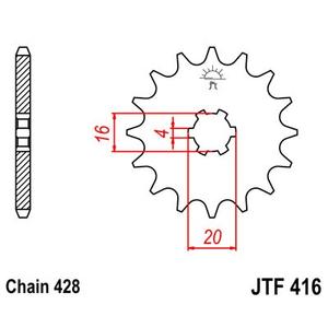 Pinion fata JT JTF 416-14 14T, 428