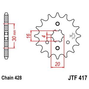 Pinion fata JT JTF 417-17 17T, 428