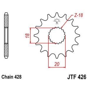 Pinion fata JT JTF 426-13 13T, 428
