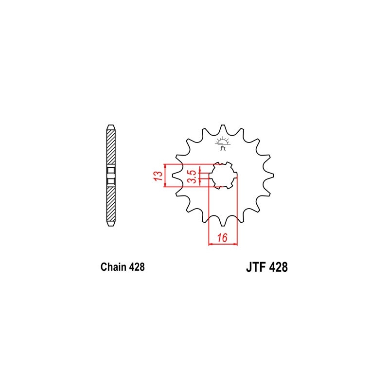 Pinion fata JT 12T, 428