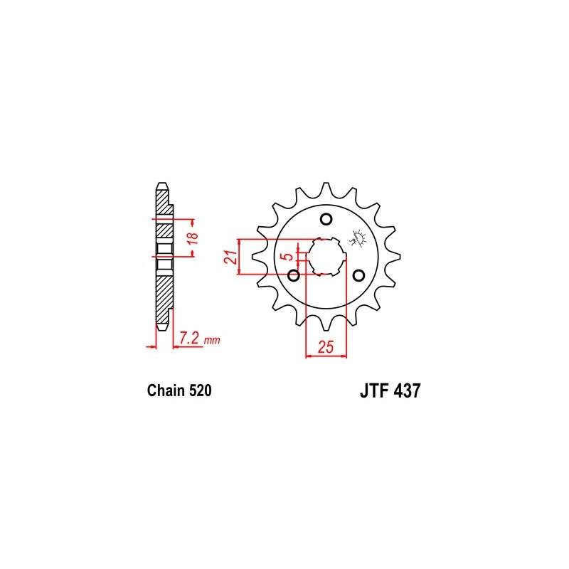 Pinion fata JT 14T, 520
