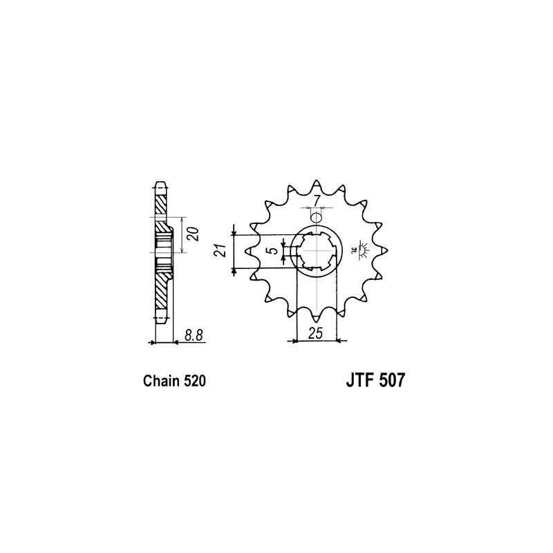 Pinion fata JT 13T, 520
