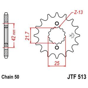 Pinion fata JT JTF 513-14 14T, 530