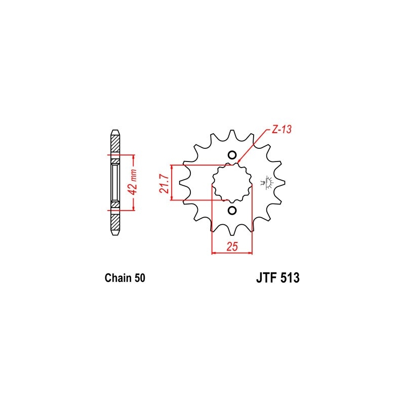 Pinion fata JT 14T, 530