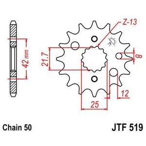 Pinion fata JT JTF 519-16 16T, 530