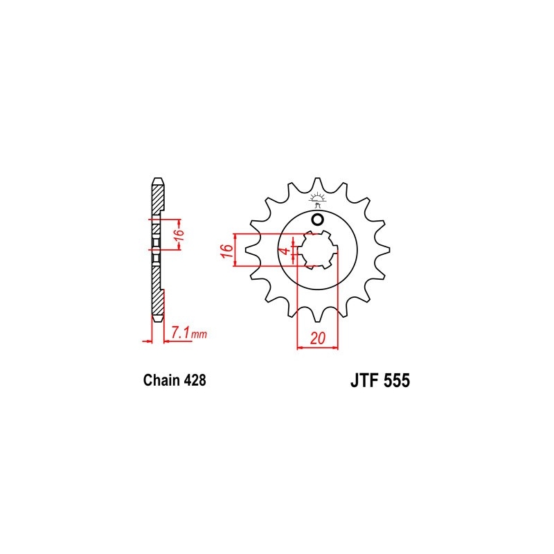 Pinion fata JT 15T, 428