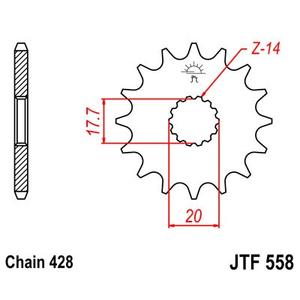 Pinion fata JT JTF 558-18 18T, 428