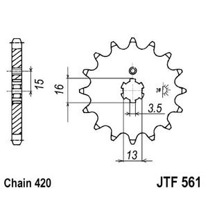 Pinion fata JT JTF 561-14 14T, 420