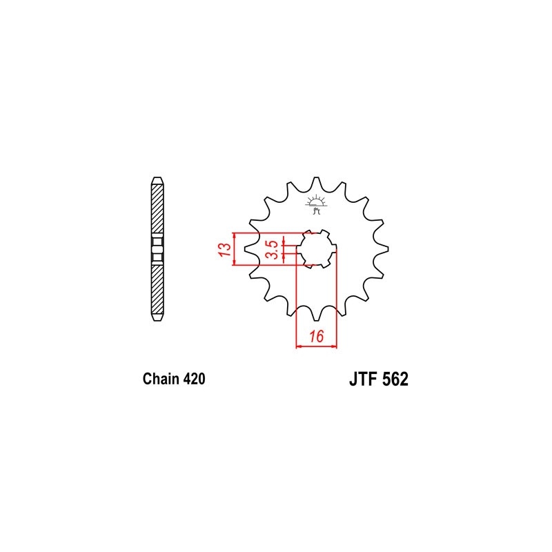 Pinion fata JT 9T, 420