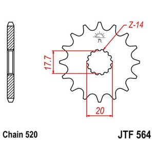 Pinion fata JT JTF 564-12 12T, 520