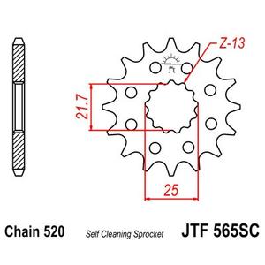 Pinion fata JT JTF 565-14SC 14T, 520 Self Cleaning Lightweight