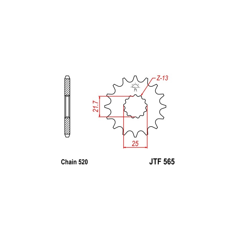 Pinion fata JT 17T, 520