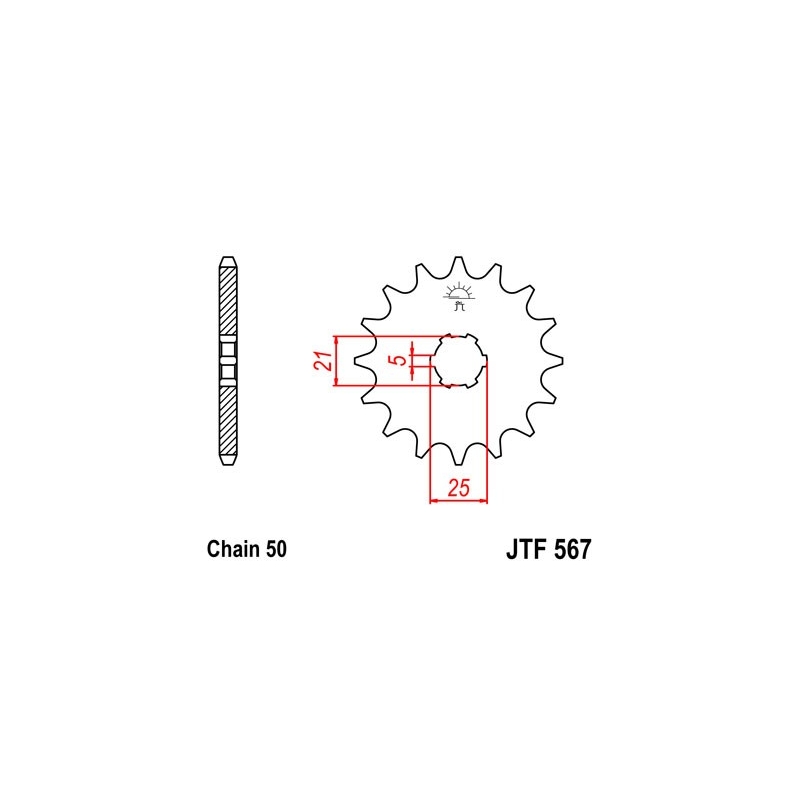 Pinion fata JT 17T, 530