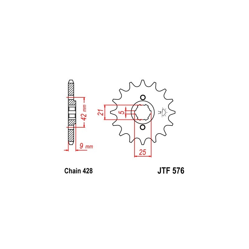Pinion fata JT 18T, 428