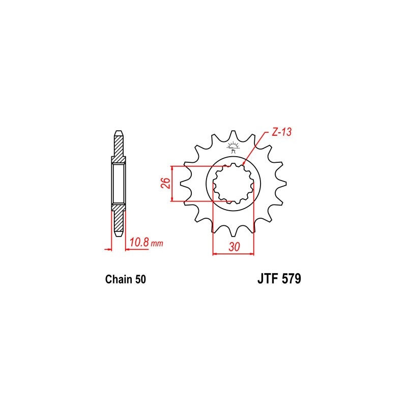 Pinion fata JT 14T, 530