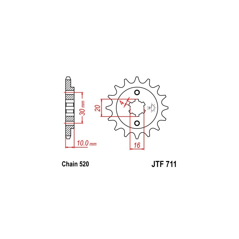 Pinion fata JT 12T, 520