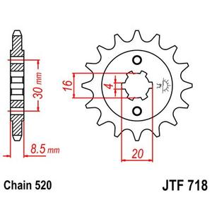 Pinion fata JT JTF 718-12 12T, 520