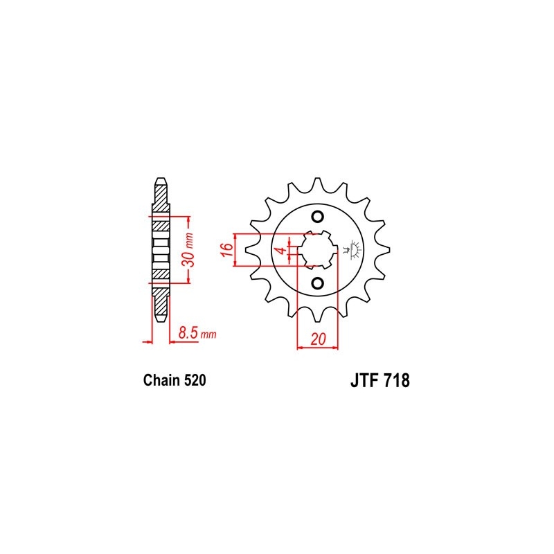 Pinion fata JT 12T, 520
