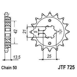 Pinion fata JT JTF 725-15 15T, 530