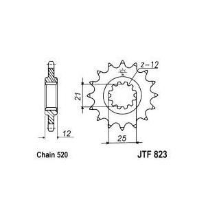 Pinion fata JT JTF 823-13 13T, 520