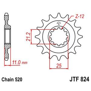 Pinion fata JT JTF 824-16 16T, 520
