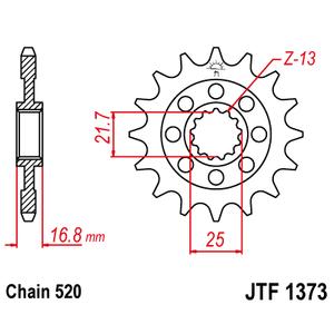 Pinion fata JT JTF 1373-16 16T, 520