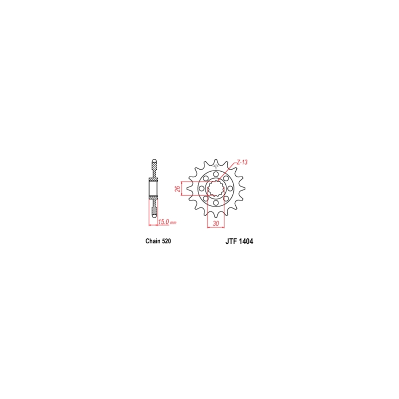 Pinion fata JT 17T, 520