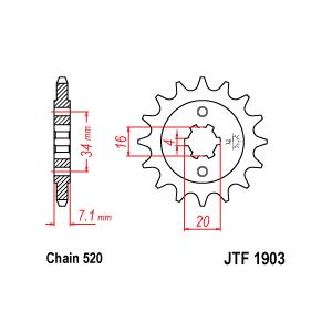 Pinion fata JT JTF 1903-14 14T, 520