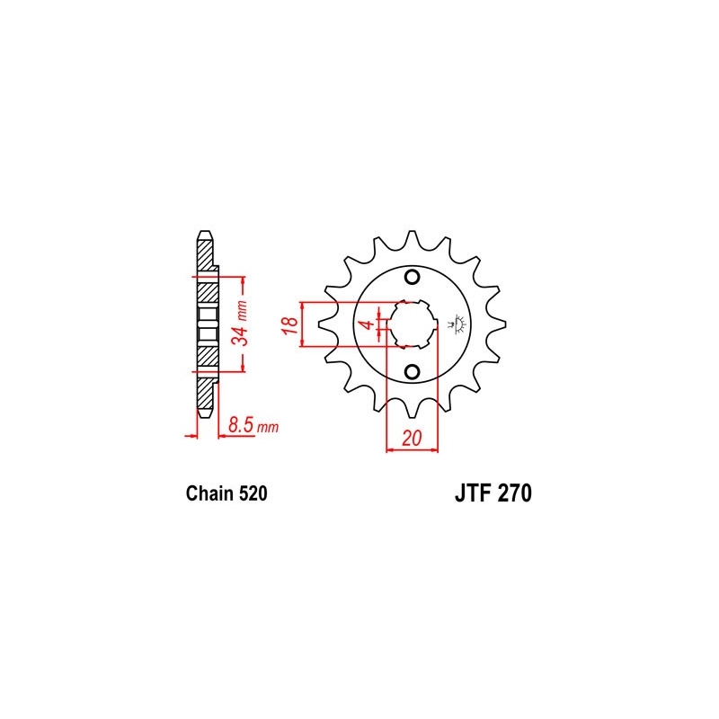 Pinion fata JT 12T, 520