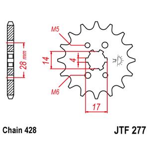 Pinion fata JT JTF 277-14 14T, 428