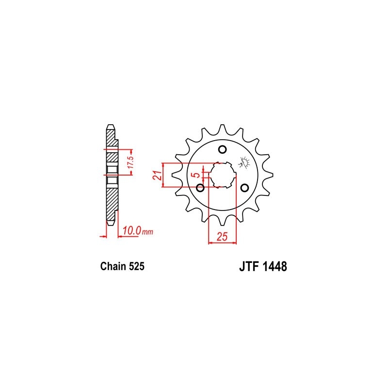 Pinion fata JT 13T, 525
