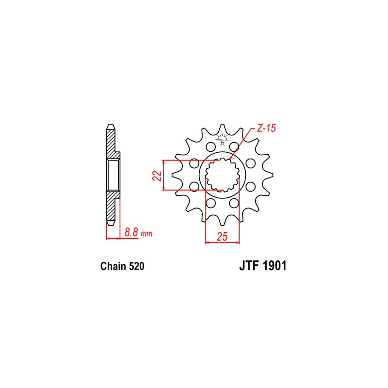 Pinion fata JT 11T, 520