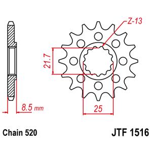 Pinion fata JT JTF 1516-15 15T, 520