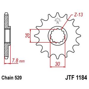 Pinion fata JT JTF 1184-18 18T, 520