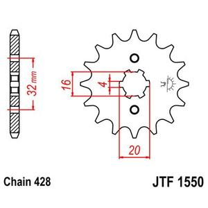 Pinion fata JT JTF 1550-15 15T, 428