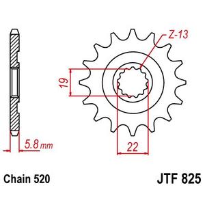 Pinion fata JT JTF 825-13 13T, 520
