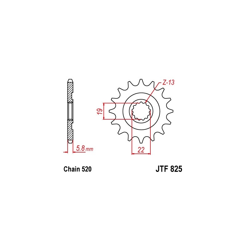 Pinion fata JT 13T, 520