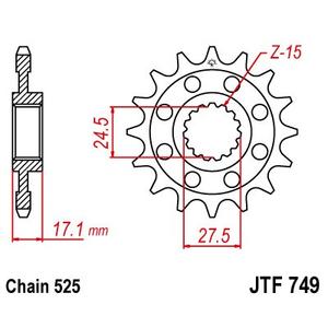 Pinion fata JT JTF 749-15 15T, 525