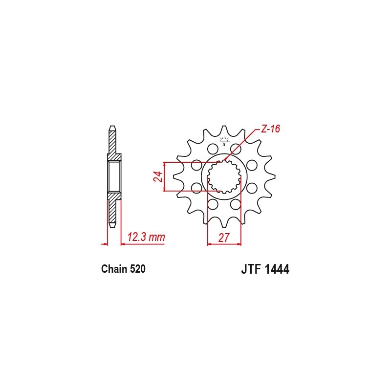 Pinion fata JT 17T, 520