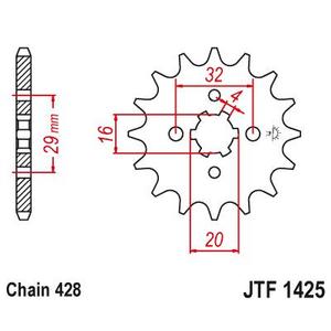 Pinion fata JT JTF 1425-13 13T, 428
