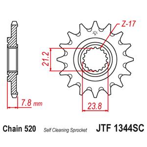 Pinion fata JT JTF 1344-14SC 14T, 520