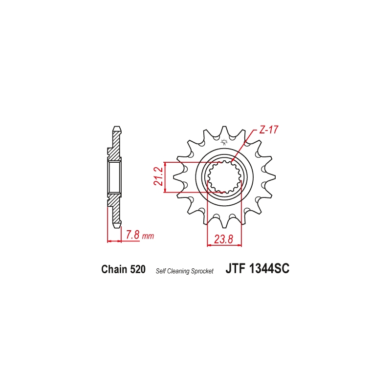 Pinion fata JT 14T, 520