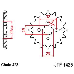 Pinion fata JT JTF 1425-14 14T, 428