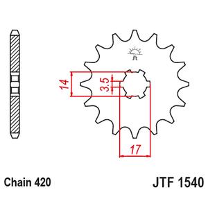 Pinion fata JT JTF 1540-14 14T, 420