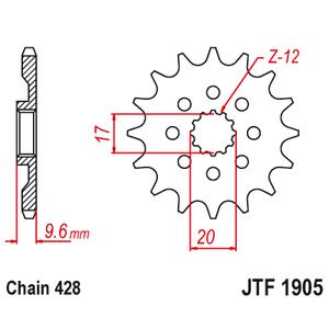 Pinion fata JT JTF 1905-13 13T, 428