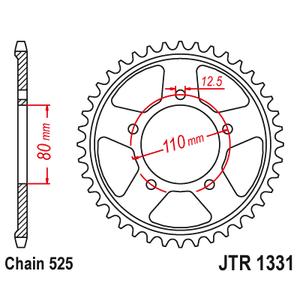 Foaie spate JT JTR 1331-42ZBK 42T, nt((525) Black Zinc